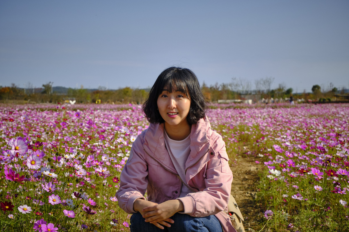Yesul in a field of her favorite flowers
