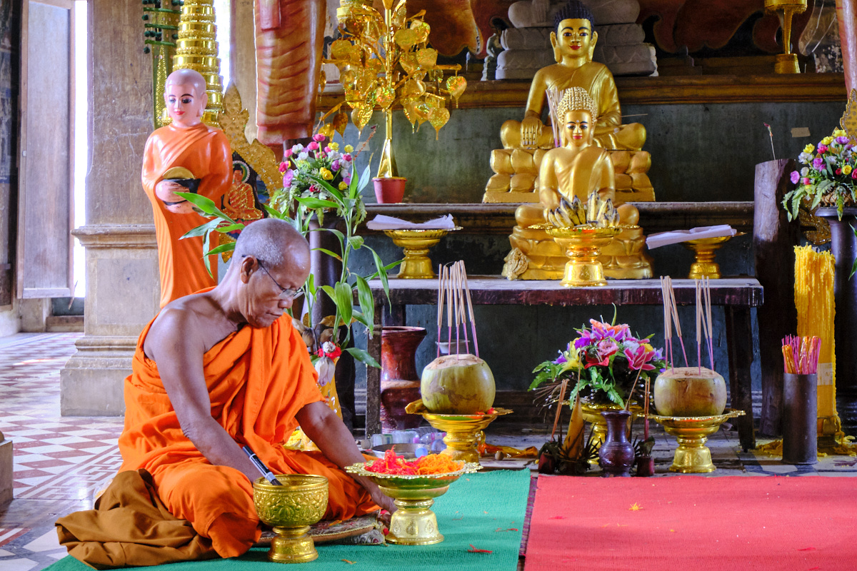 Monk in Cambodian Temple