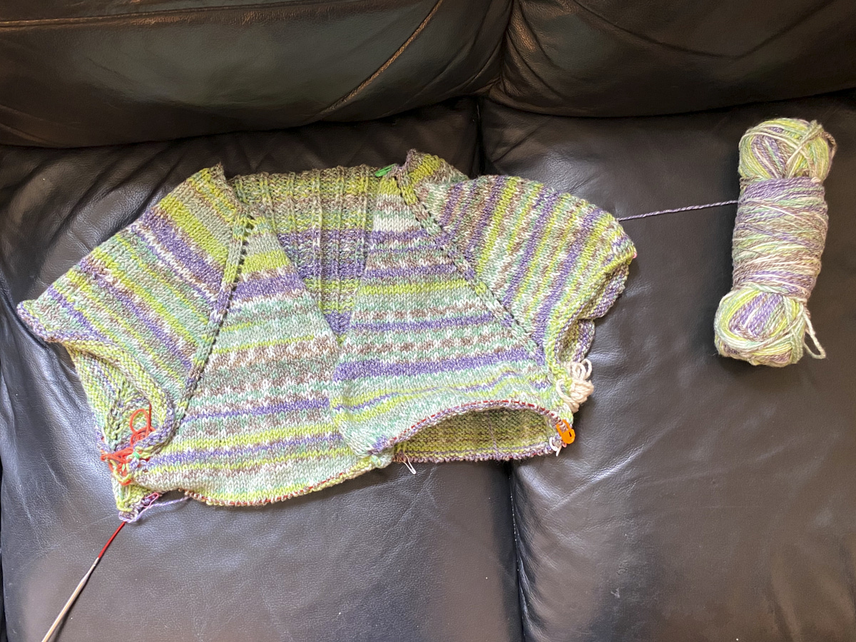 first sweater in process front
