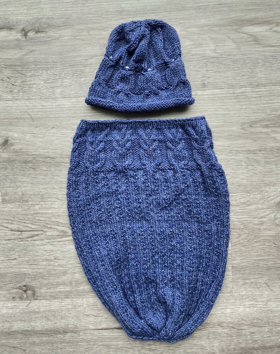 Owlie Hat and Sleep Sack Knitted
