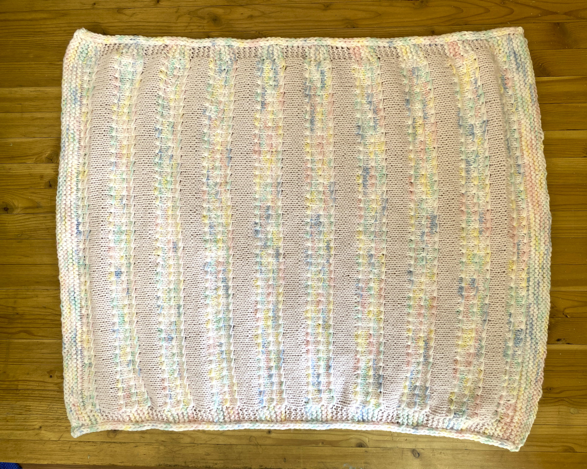 pastel baby blanket i-cord