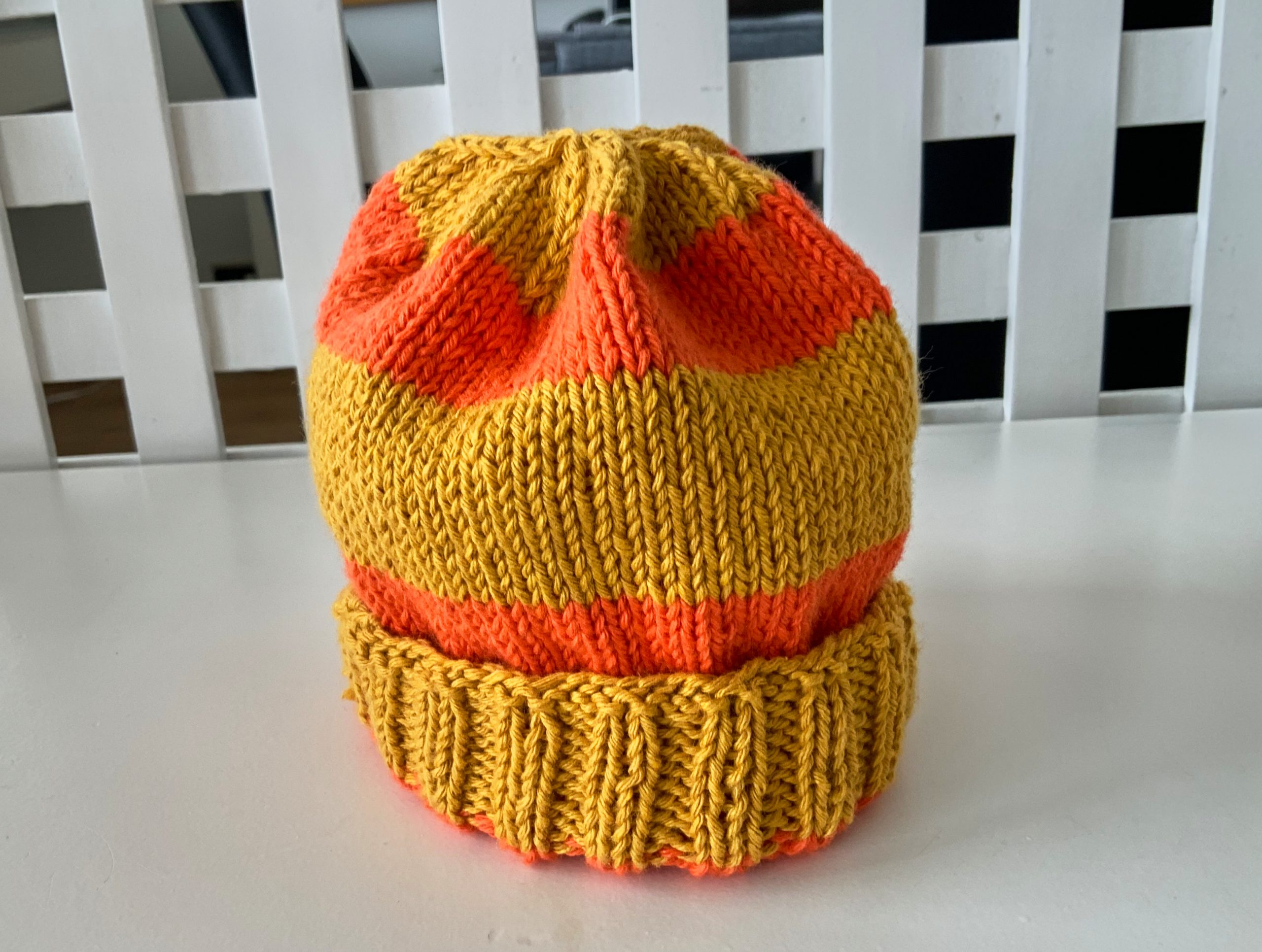 Fun hat with extra yarn