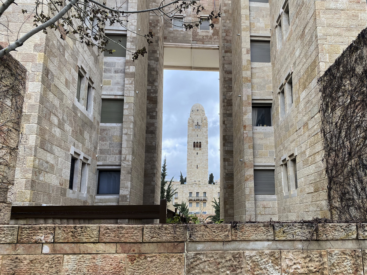 View through buildings on our walk of Jerusalem
