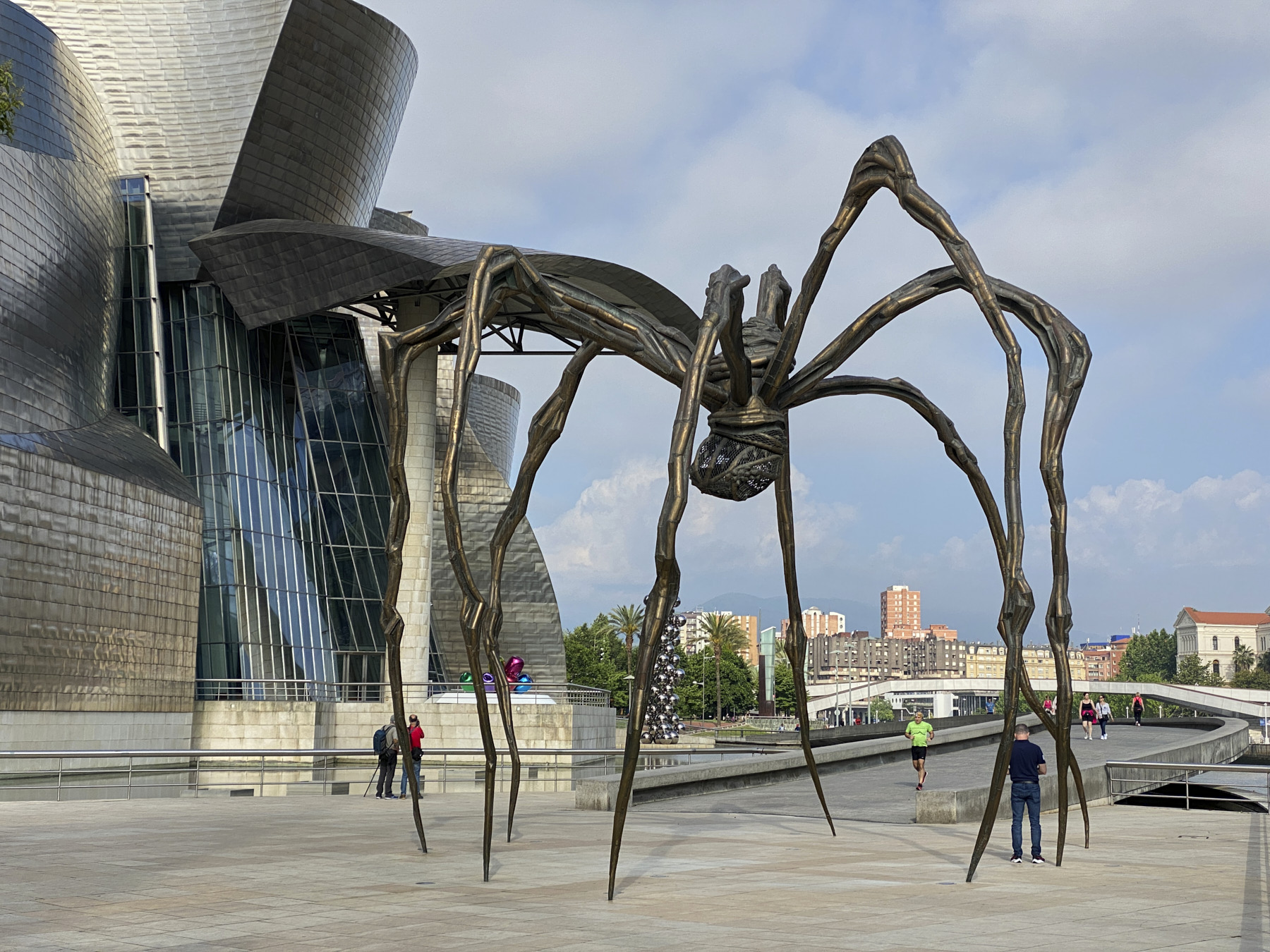 Metallic spider outside Guggenheim